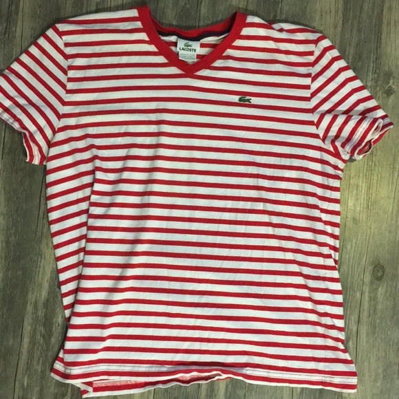 mens red striped t shirt